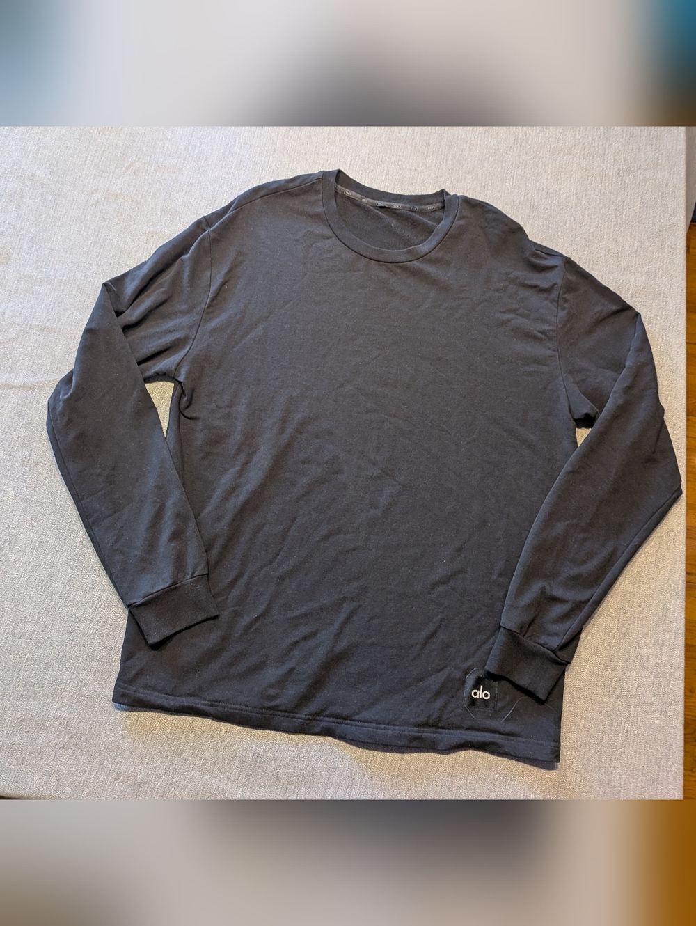 ALO Yoga T Shirt Women Large Black Long Sleeve Performance Stretch